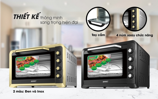3 Thiet ke thong minh 5 - Lò nướng Sanaky VH-129S2D 120 lít màu đen mới nhất Lò nướng Sanaky VH-129S2D 120 lít có thiết kế thông minh, sang trọng, hiện đại
