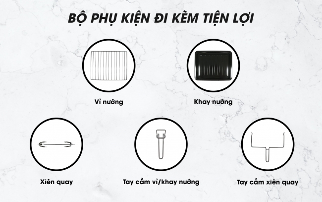 bo phu kien trong lo - Lò nướng Sanaky VH-129S2D 120 lít màu đen mới nhất Bộ phụ kiện đi kèm lò nướng của lò nướng Sanaky VH-129S2D