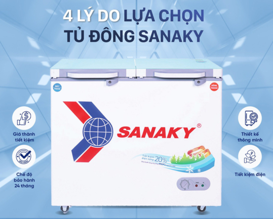 cac ly do lua chon tu dong sanaky vh 2599w2kd - Tủ đông Sanaky VH-2599W2KD 195 lít 4 lý do lựa chọn sử dụng tủ đông Sanaky 195 lít VH-2599W2KD