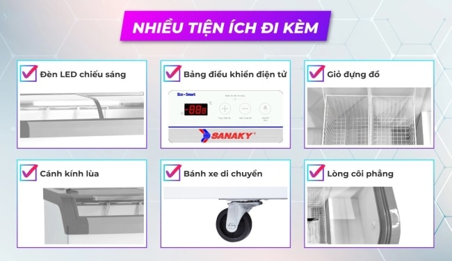 cac tien ich noi bat cua tu dong sanaky vh 3899kb 280 lit - Tủ đông Sanaky VH-3899KB 280 lít Các tiện ích nổi bật của tủ đông Sanaky VH-3899KB 280 lít