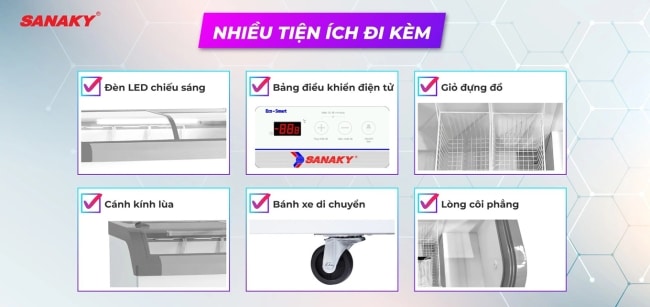 cac tien ich noi bat cua tu dong sanaky vh 899ka 500 lit - Tủ đông Sanaky VH-899KA 500 lít Tủ đông Sanaky VH-899KA 500 lít trang bị nhiều tiện ích nổi bật