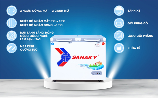 cac tinh nang noi bat cua tu dong sanaky vh 2599w2kd - Tủ đông Sanaky VH-2599W2KD 195 lít Các tính năng nổi bật của tủ đông Sanaky VH-2599W2KD