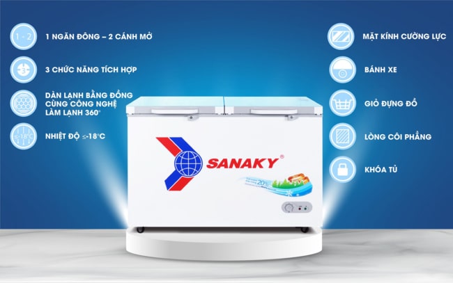 cac tinh nang noi bat cua tu dong sanaky vh 4099a2kd 305 lit - Tủ đông Sanaky VH-4099A2KD 305 lít Các tính năng nổi bật của tủ đông Sanaky 305 lít VH 4099A2KD