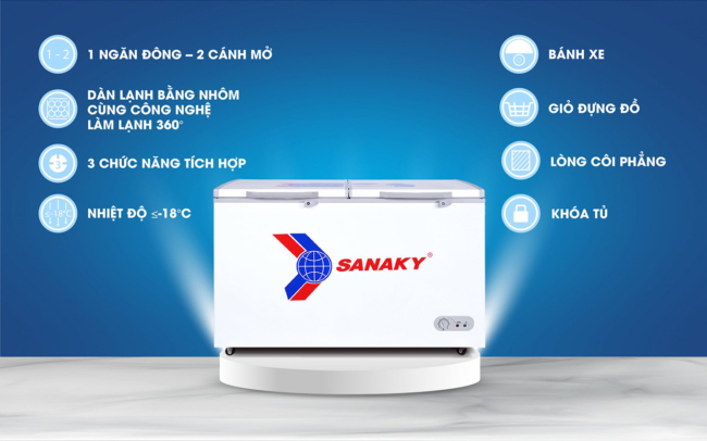 cac tinh nang noi bat cua tu dong sanaky vh 568hy2 - Tủ đông Sanaky VH-568HY2 410 lít Các tính năng nổi bật của tủ đông Sanaky VH-568HY2