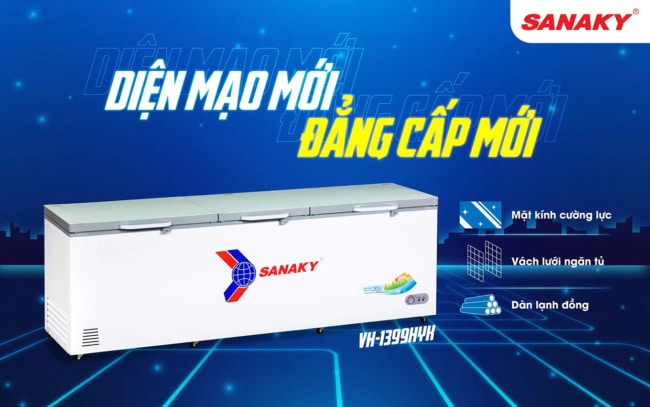 dien mao moi cua tu dong sanaky vh 1399hyk - Tủ đông Sanaky VH-1399HYK 1143.5 lít Diện mạo mới đẳng cấp mới của tủ đông Sanaky VH-1399HYK