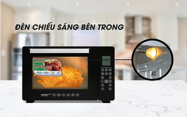 lo nuong sanaky 50 lit vh 5088n2d co den chieu sang ben trong - Lò nướng Sanaky 50 lít VH-5088N2D Lò nướng Sanaky 50 lít VH-5088N2D bên trong lò có đèn chiếu sáng