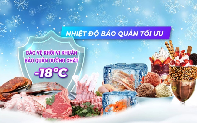 sanaky vh 1099k3a bao quan toi uu - Tủ đông Sanaky VH-1099K3A 750 lít Inverter Tủ đông Sanaky inverter VH-1099K3A dung tích 750 lít có nhiệt độ sử dụng âm -18°C
