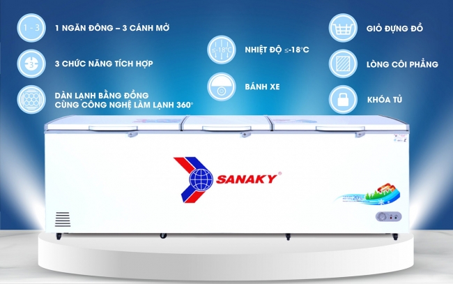 sanaky vh 1199hy tinh nang noi bat - Tủ đông Sanaky VH-1199HY 900 lít Một số tính năng nổi bật của tủ đông Sanaky VH-1199HY