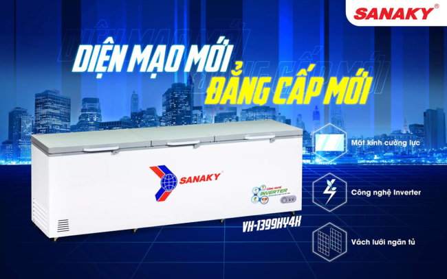 sanaky vh 1399hy4k intro dien mao moi - Tủ đông Sanaky VH-1399HY4K 1143.5 lít Inverter Tủ đông Sanaky VH-1399HY4K diện mạo mới đẳng cấp mới