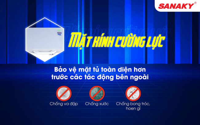 sanaky vh 1399hy4k nap phu kinh cuong luc - Tủ đông Sanaky VH-1399HY4K 1143.5 lít Inverter Tủ đông Sanaky VH-1399HY4K inverter nắp phủ 1 lớp kính cường lực
