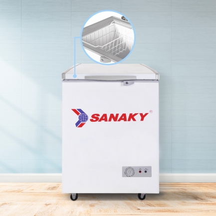 sanaky vh 150hy2 ro chua do - Tủ đông Sanaky VH-150HY2 100 lít Tủ đông Sanaky VH-150HY2 có 1 rổ chứa đồ đặt bên trong tủ