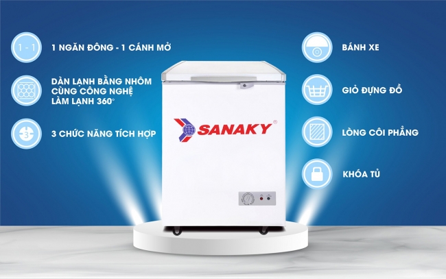 sanaky vh 150hy2 tinh nang noi bat - Tủ đông Sanaky VH-150HY2 100 lít Một số tính năng nổi bật của tủ đông Sanaky VH-150HY2 dung tích 100 lít