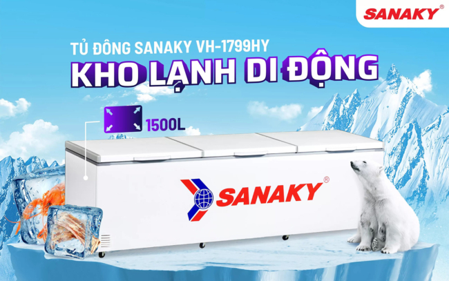 sanaky vh 1799hy kho lanh di dong - Tủ đông Sanaky VH-1799HY 1500 lít Tủ đông Sanaky VH-1799HY 1500 lít được mệnh danh là kho lạnh di động