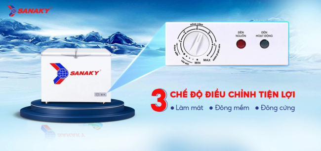 Tích hợp 3 chức năng: Làm mát – Đông mềm – Đông cứng