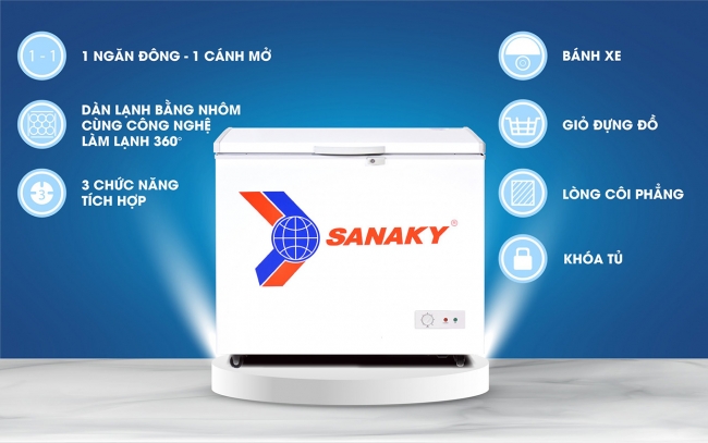sanaky vh 225hy2 tinh nang noi bat - Tủ đông Sanaky VH-225HY2 175 lít Các tính năng nổi bật của tủ đông Sanaky 175 lít VH-225HY2