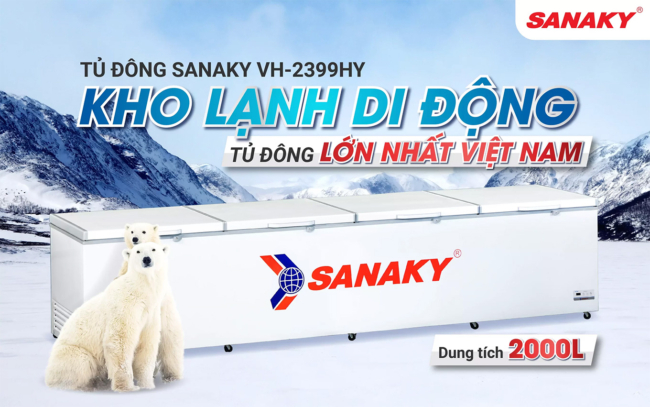 sanaky vh 2399hy kho lanh di dong - Tủ đông Sanaky VH-2399HY 2000 lít Tủ đông Sanaky 2000 lít VH-2399HY là kho lạnh di động lớn
