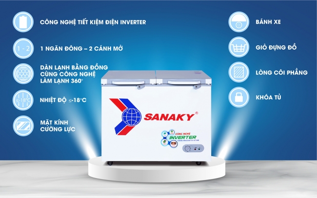 sanaky vh 2599a4k tinh nang - Tủ đông Sanaky VH-2599A4K 208 lít Inverter Tính năng nổi bật của tủ đông Sanaky VH-2599A4K 208 lít inverter
