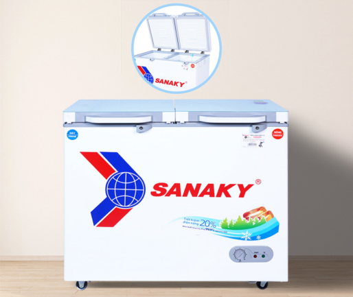 sanaky vh 2599w2kd co thiet ke 2 ngan 2 canh mo - Tủ đông Sanaky VH-2599W2KD 195 lít Tủ đông Sanaky 195 lít VH-2599W2KD có thiết kế 2 ngăn đông mát 2 cánh mở