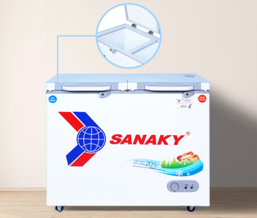 sanaky vh 2599w2kd long tu coi phan phu nhua - Tủ đông Sanaky VH-2599W2KD 195 lít Lòng tủ đông Sanaky được làm bằng côi phẳng phủ nhựa hạn chế đống tuyết