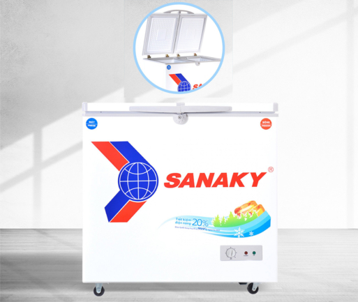 sanaky vh 2899w1 co 2 ngan dong mat 2 canh mo - Tủ đông Sanaky VH-2899W1 220 lít Tủ đông Sanaky VH-2899W1 với thiết kế 2 ngăn đông mát 2 cánh mở