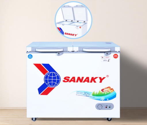 sanaky vh 2899w2kd co thiet ke 2 ngan 2 canh - Tủ đông Sanaky VH-2899W2KD 220 lít Tủ đông Sanaky VH-2899W2KD có thiết kế 2 ngăn 2 cánh mở