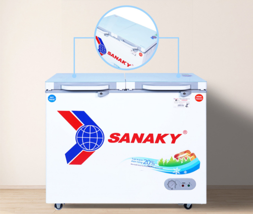 sanaky vh 2899w2kd nap phu mot lop kinh cuong luc - Tủ đông Sanaky VH-2899W2KD 220 lít Tủ đông Sanaky 220 lít VH-2899W2KD thế hệ mới với thiết kế nắp phủ một lớp kính cường lực độc đáo