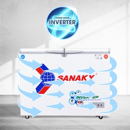 sanaky vh 2899w3 cong nghe inverter - Tủ đông Sanaky VH-2899W3 220 lít Inverter Tủ đông Sanaky VH-2899W3 có công nghệ inverter tiết kiệm điện kết hợp công nghệ làm lạnh 360 độ