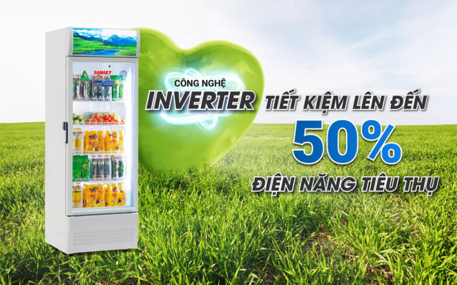 sanaky vh 3089k3 cong nghe inverter - Tủ mát Sanaky VH-3089K3 300 lít Inverter Tủ mát VH-3089K3 được sử dụng công nghệ inverter tiết kiệm điện lên đến 50% điện năng tiêu thụ