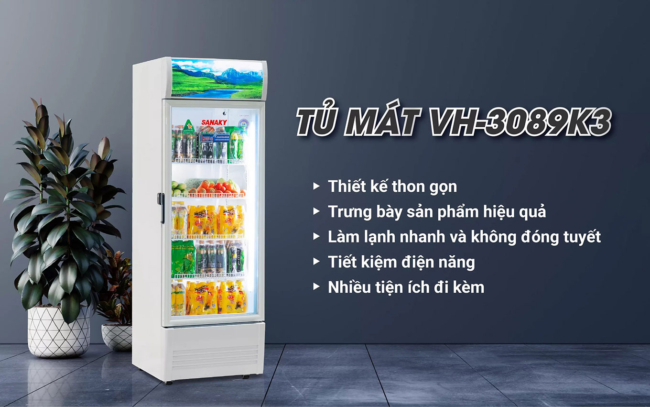 sanaky vh 3089k3 tinh nang - Tủ mát Sanaky VH-3089K3 300 lít Inverter Tính năng nổi bật của tủ mát Sanaky Inverter 300 Lít VH-3089K3 dàn lạnh đồng không đóng tuyết - Model 2022