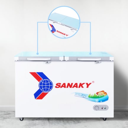 sanaky vh 3699a2kd nap phu lop kinh cuong luc - Tủ đông Sanaky VH-3699A2KD 270 lít Tủ đông Sanaky VH-3699A2KD nắp phủ kính cường lực sang trọng đẳng cấp