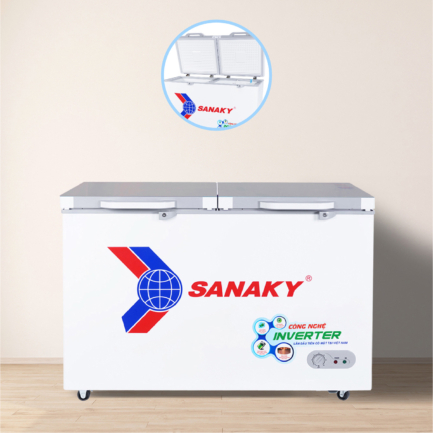 sanaky vh 3699a4k 1 ngan dong 2 canh do - Tủ đông Sanaky VH-3699A4K 270 lít Inverter Với thiết kế 1 ngăn đông 2 cánh dở tiện lợi