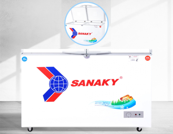 sanaky vh 3699w1 co 2 ngan 2 canh mo - Tủ đông Sanaky VH-3699W1 260 lít Tủ đông Sanaky VH-3699W1 có 2 ngăn đông mát 2 cánh mở