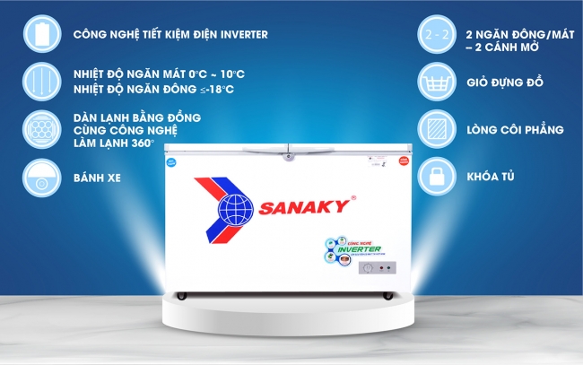 sanaky vh 3699w3 tinh nang chi tiet - Tủ đông Sanaky VH-3699W3 260 lít Inverter Các tính năng nổi bật của tủ đông Sanaky VH-3699W3