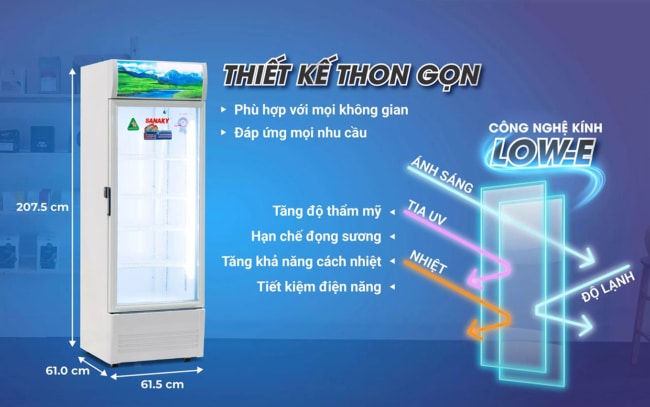 sanaky vh 4089k3 kinh low e - Tủ mát Sanaky VH-4089K3 400 lít Inverter Tủ mát Sanaky VH-4089K3 400 lít inverter có thiết kế thon gọn và công nghệ hiện đại