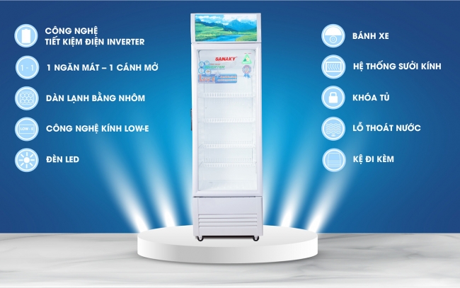 sanaky vh 408k3l vh 358k3l vh 308k3l vh 258k3l vh 218k3l tinh nang noi bat - Tủ mát Sanaky VH-218K3L 170 lít Inverter Một số tính năng nổi bật của tủ mát Sanaky VH-218K3L