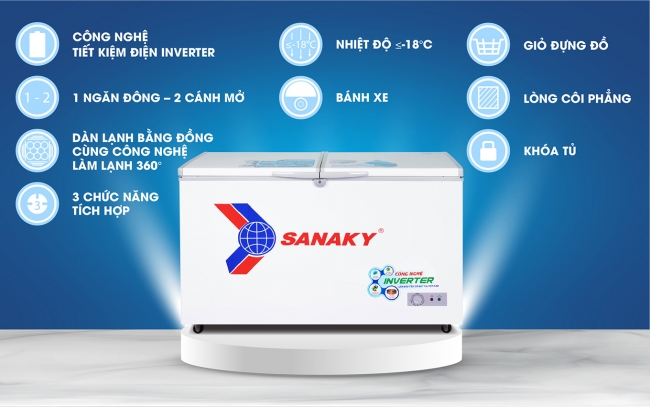 sanaky vh 4099a3 tinh nang noi bat - Tủ đông Sanaky VH-4099A3 305 lít Inverter Các tính năng nổi bật của tủ đông Sanaky VH-4099A3