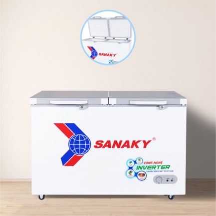 sanaky vh 4099a4k co 2 canh do - Tủ đông Sanaky VH-4099A4K 305 lít Inverter Với thiết kế 1 ngăn đông 2 cánh dở tiện lợi
