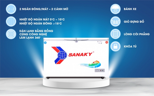 sanaky vh 4099w1 chi tiet tinh nang - Tủ đông Sanaky VH-4099W1 280 lít Các tính năng nổi bật của tủ đông Sanaky VH-4099W1 280 lít
