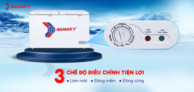sanaky vh 568hy2 1 ngan dong 3 che do - Tủ đông Sanaky VH-568HY2 410 lít Tủ đông Sanaky VH-568HY2 có thiết kế 1 ngăn đông sử dụng được 3 chế độ
