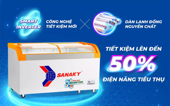 sanaky vh 899k3a cong nghe inverter - Tủ đông Sanaky VH-899K3A 500 lít Inverter Tủ đông Sanaky VH-899K3A 500 lít inverter tiết kiệm điện lên đến 50%