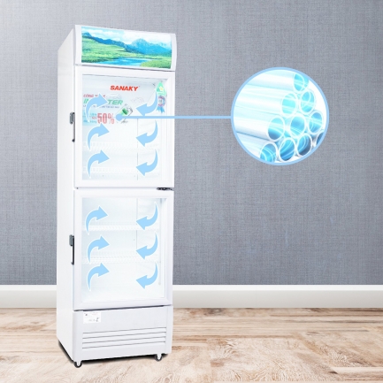 sanaky vh218 258 308 358 408w3l dan lanh nhom - Tủ mát Sanaky VH-258W3L 200 lít Inverter Tủ mát Sanaky inverter VH-258W3L dàn lạnh ống nhôm