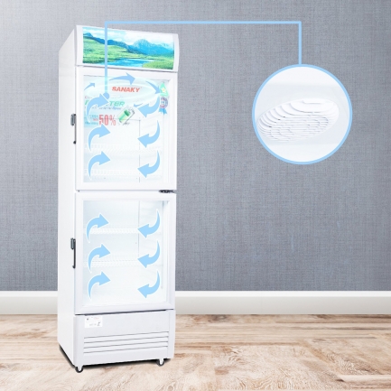 sanaky vh218 258 308 358 408w3l lam lanh truc tiep - Tủ mát Sanaky Inverter 170 lít VH-218W3L Công nghệ làm lạnh trực tiếp kết hợp với hệ thống quạt thổi đưa hơi lạnh đều khắp bề mặt tủ mát