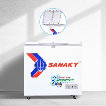 sanaky vh2599a3 thiet ke tinh te - Tủ đông Sanaky VH-2599A3 208 lít Inverter Tủ đông Sanaky VH-2599A3 cánh mở vali tiện lợi