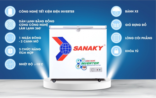 sanaky vh2599a3 tinh nang noi bat - Tủ đông Sanaky VH-2599A3 208 lít Inverter Các tính năng nổi bật của tủ đông Sanaky VH 2599A3 208 lít inverter