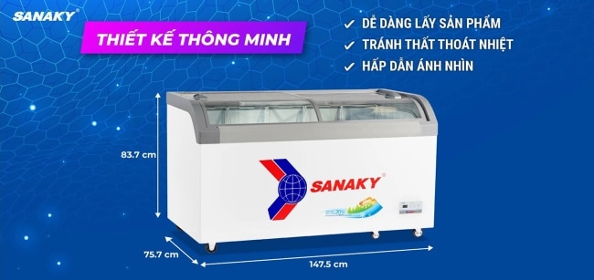 thiet ke cua tu dong sanaky vh 899ka 500 lit - Tủ đông Sanaky VH-899KA 500 lít Tủ đông Sanaky VH-899KA 500 lít có thiết kế thông minh thon gọn
