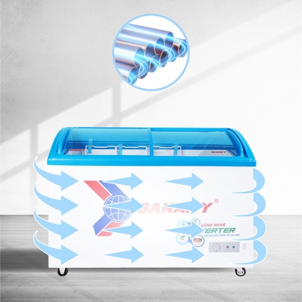 tinh nang 4899K3 dan dong - Tủ đông Sanaky VH-4899K3 324 lít Inverter Tủ đông Sanaky inverter VH-4899K3 có dàn lạnh đồng bền bỉ