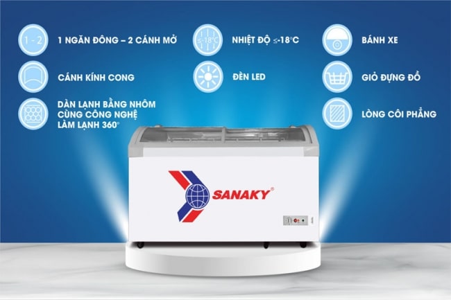 tinh nang cua tu dong kinh vh 382kb sanaky - Tủ đông Sanaky VH-382KB 280 lít Tính năng nổi bật của tủ đông kính lùa Sanaky VH 382KB