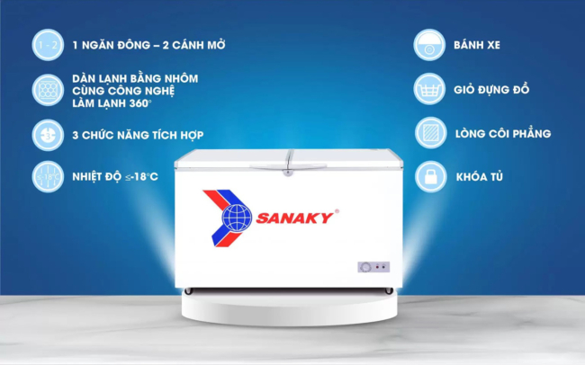 tinh nang noi bat cua tu dong sanaky 270 lit vh 365a2 - Tủ đông Sanaky VH-365A2 270 lít Các tính năng nổi bật của tủ đông Sanaky 270 lít VH-365A2