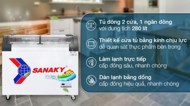 tinh nang noi bat cua tu dong sanaky vh 3899kb 280 lit - Tủ đông Sanaky VH-3899KB 280 lít Các tính năng nổi bật của tủ đông Sanaky VH-3899KB