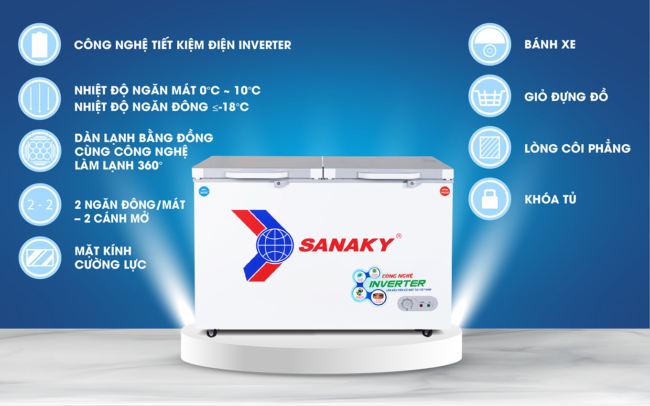 tinh nang noi bat tu dong sanaky inverter vh 4099w4k - Tủ đông Sanaky VH-4099W4K 280 lít Inverter Tính năng nổi bật của tủ đông Sanaky VH-4099W4K 208 lít inverter